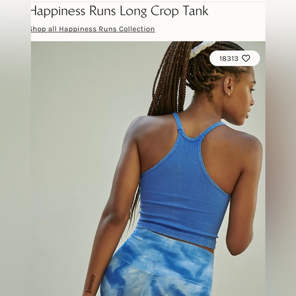 NWOT Free People Happiness Runs Long Crop Top Blue Size XS/Small - Picture 4 of 9